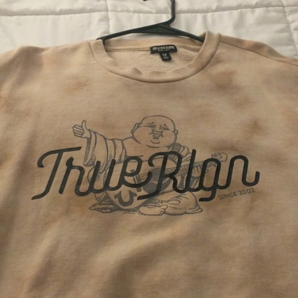 True Religion tye dye Tan Crew neck sweatshirt
